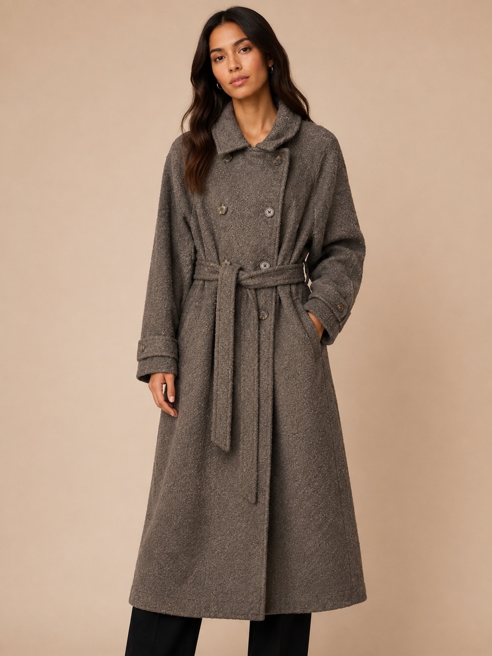 Future Collective Reese Blutstein Oversized Double Breasted Belted Long Coat XS
